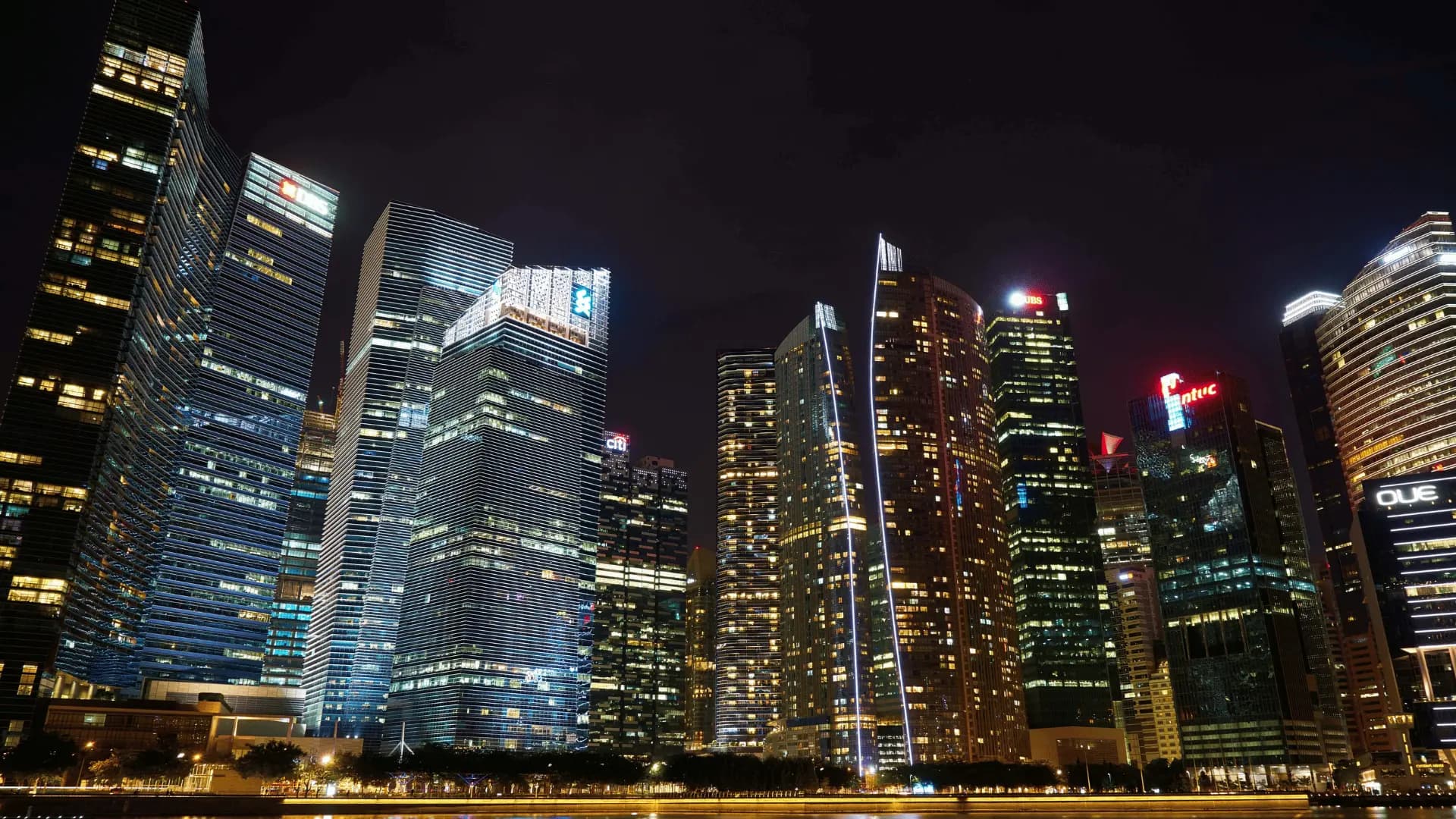 Dubai skyline with Burj Khalifa and modern skyscrapers at sunset